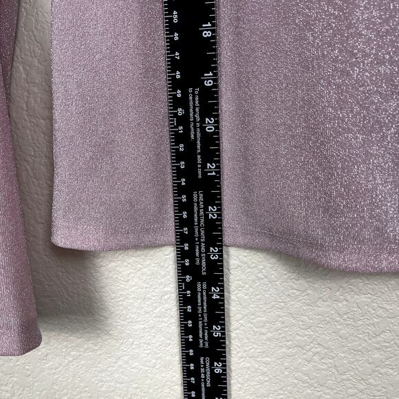 Reformation Bailey Knit Top Rose Sparkle Mock Neck Long Sleeve Medium - Picture 12 of 14